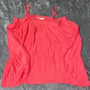 Entro Hot Pink Long Sleeve Cold Shoulder Top